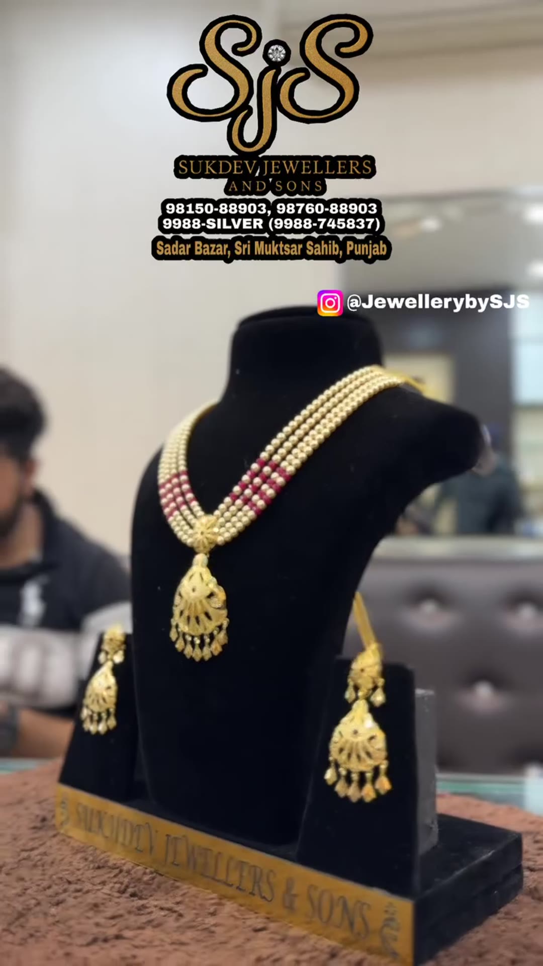 Long rani haar set with pearls